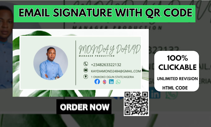 Gig Preview - Create a custom HTML email signature design with your logo