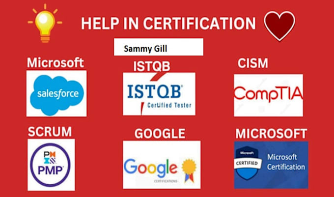 Gig Preview - Help you in microsoft salesforce scrum comptia AWS istqb pmp certifications