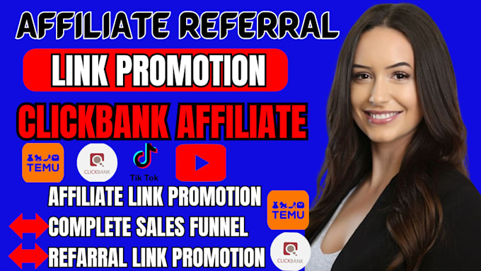 Gig Preview - Promote affiliate link, mlm referral link, temu clickbank affiliate marketing