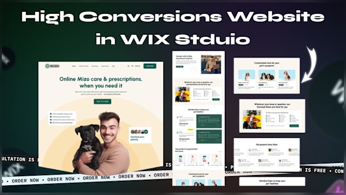 Gig Preview - Create wix website do dynamic wix website design wix website development