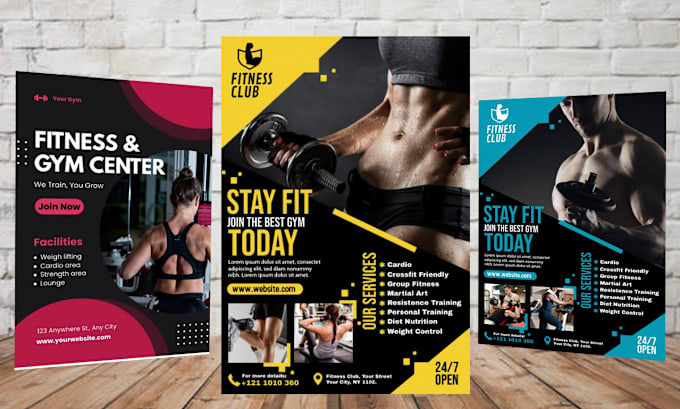 Gig Preview - Amazing gym flyers, workout flyers, yoga, personal trainer,fitness,flyer,poster