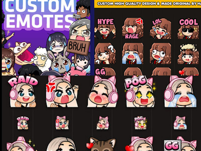 Gig Preview - Draw and animate custom emotes, badges for twitch or discord