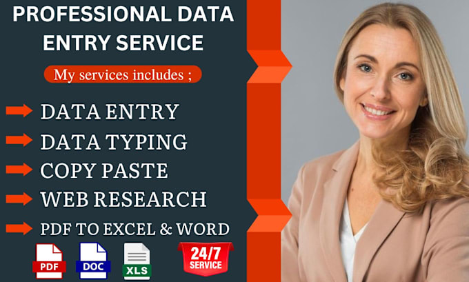 Gig Preview - Be your  virtual assistant for data entry, typing, copy paste