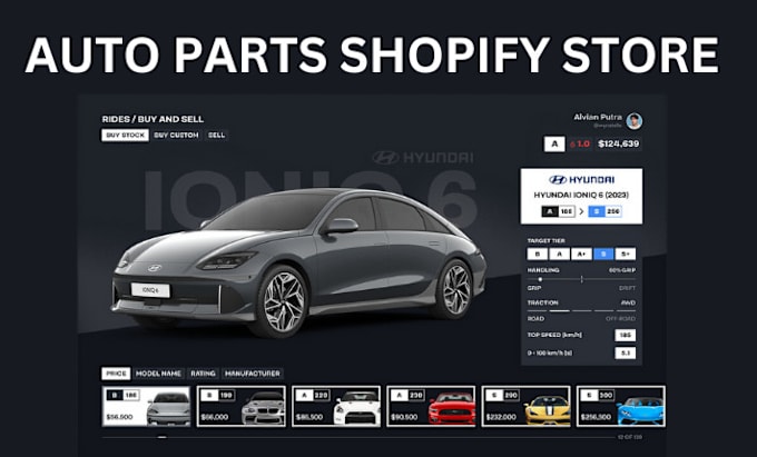 Gig Preview - Auto parts shopify store automobile auto parts website auto parts shopify store