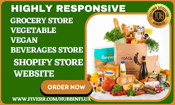 Gig Preview - Design grocery website grocery store beverages shopify vegetable food website