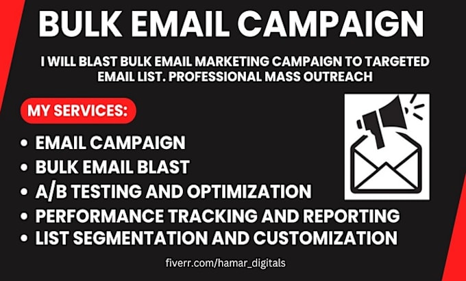 Gig Preview - Do klaviyo bulk email marketing campaign to targeted email list, mass outreach