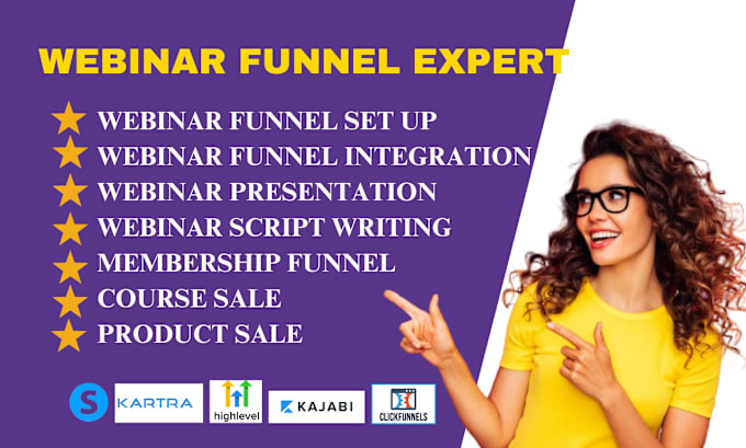 Gig Preview - Do webinar funnel, automation on everwebinar webinarjam gohighlevel clickfunnels