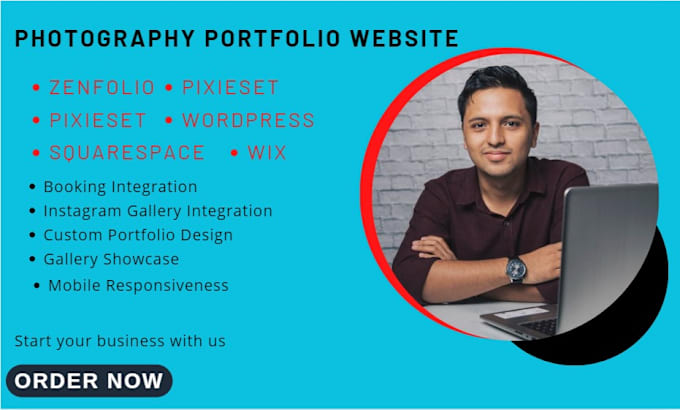 Gig Preview - Design portfolio photography website with booking integration