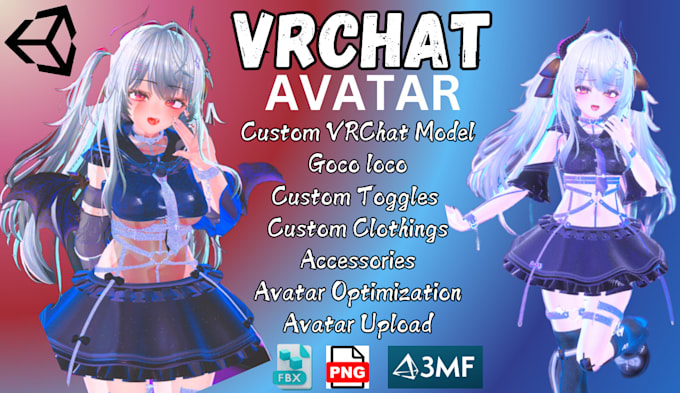 Bestseller - upload and model custom vrchat avatar vr character anime model vrc avatar