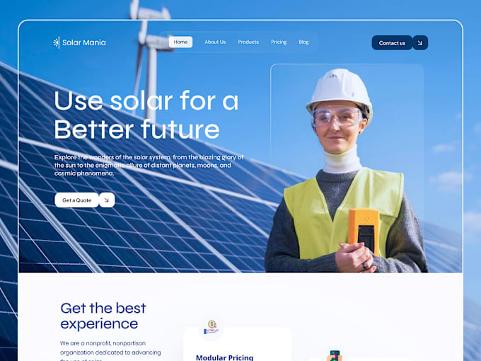 Gig Preview - Design a solar wordpress website for your business