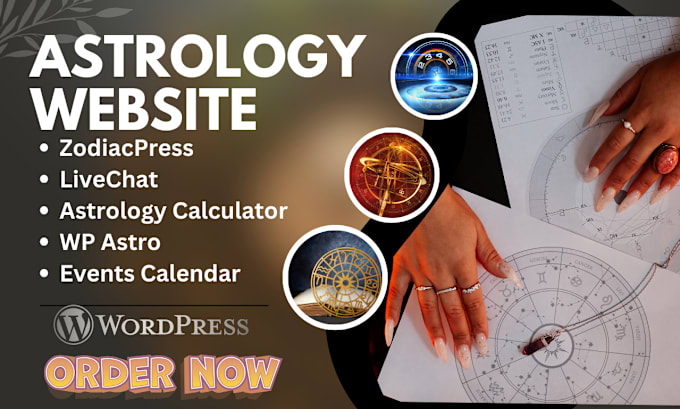 Gig Preview - Design astrology website tarrot reading astrology spiritual astrology website