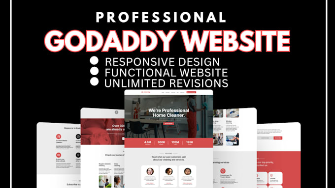 Gig Preview - Design responsive godaddy website redesign godaddy website design