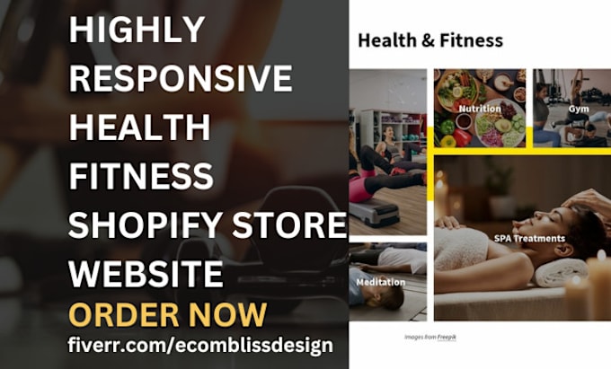 Gig Preview - Design health and fitness gym personal trainer yoga sport shopify store website