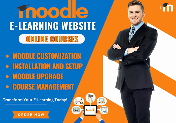 Gig Preview - Build moodle website elearning website moodle lms course moodle landing page