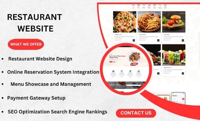 Gig Preview - Restaurant website food ordering website food website restaurant website