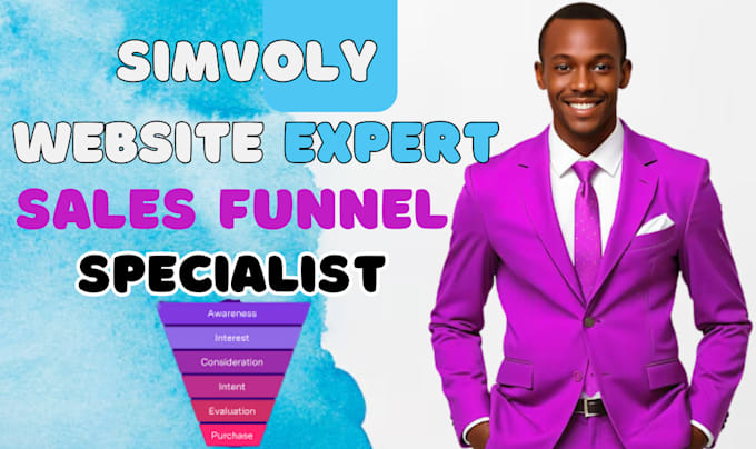 Gig Preview - Be your simvoly website expert, design simvoly website and sales funnel for you