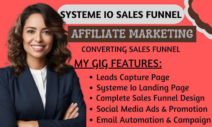 Gig Preview - Systeme io affiliate marketing systeme io sales funnel, systeme io sales funnel