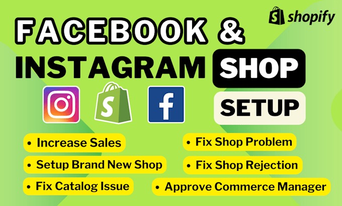 Gig Preview - Set up and fix issues related to facebook and instagram shop