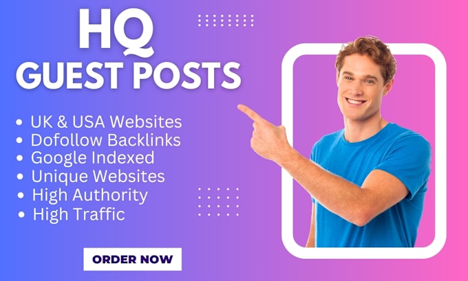 Gig Preview - Do high da guest post backlinks with SEO friendly guest posting service