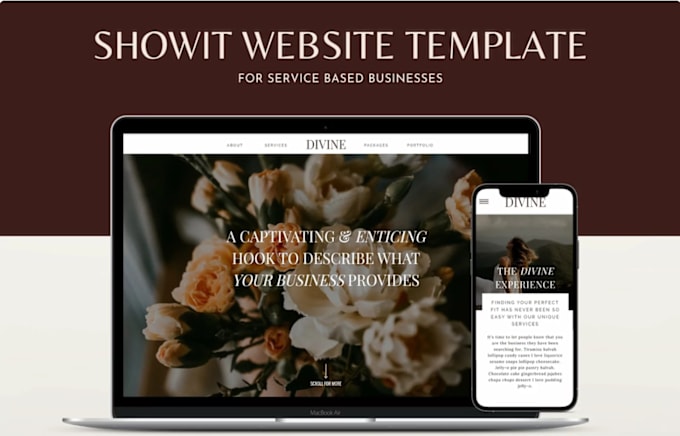 Gig Preview - Design redesign showit website, customize template