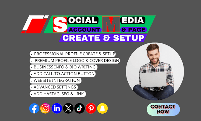 Gig Preview - Create and setup social media account and page