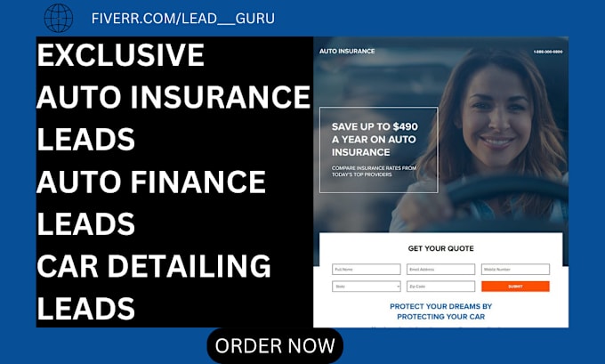 Gig Preview - Generate auto insurance leads car detailing leads auto finance via landing page