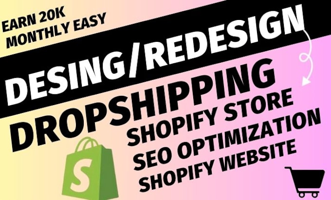 Gig Preview - Design shopify store customization dropshipping store development