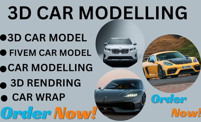 Gig Preview - Fivem car, car model 3d model, 3d car modelling, 3d rendering realistic 3d model