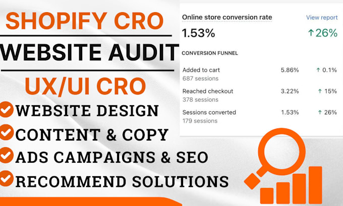 Gig Preview - Do complete cro audit for shopify ecommerce website to increase conversion rate