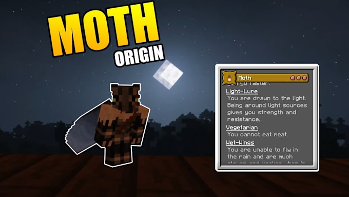 Gig Preview - Create you a custom origin for the minecraft origins mod, minecrafts builder