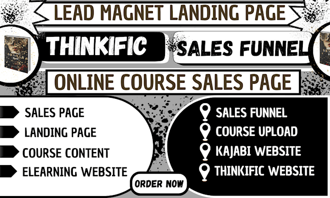 Bestseller - do thinkific sales funnel, lead magnet landing page, online course sales page