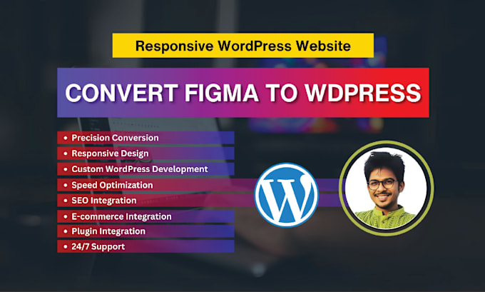 Gig Preview - Convert figma to wordpress or psd to wordpress or xd, jpg, png to wordpress