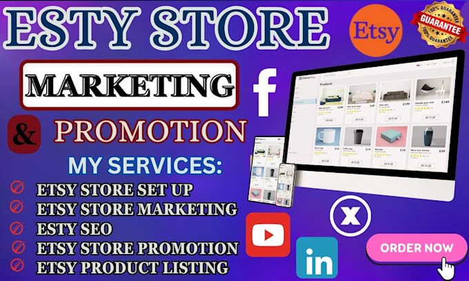 Gig Preview - Do etsy store promotion esty marketing etsy SEO etsy digital product store