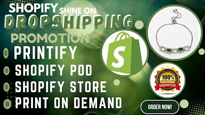 Gig Preview - Set up shopify dropshipping website design and shopify pod shine on store