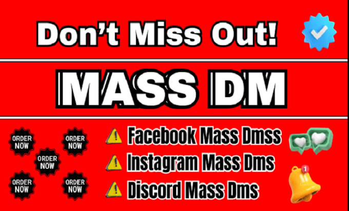 Gig Preview - Facebook mass dm discord mass dm instagram mass dm bulk sms mass dm bot