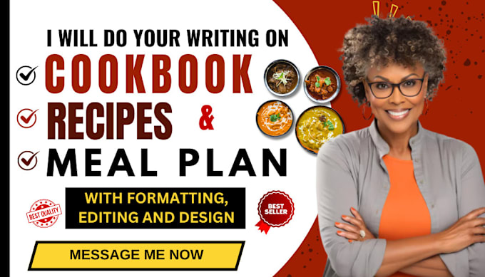 Gig Preview - Write your pro cookbook, meal plan, recipe book with formatting, editing, design