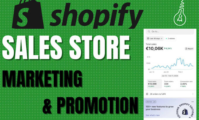 Gig Preview - Do shopify store promotion boost shopify sales ecommerce dropshipping marketing