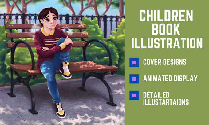 Gig Preview - Design children story book illustration cover page graphics animated book video