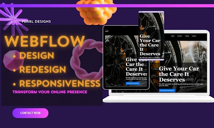 Gig Preview - Design webflow website, redesign responsive  webflow website