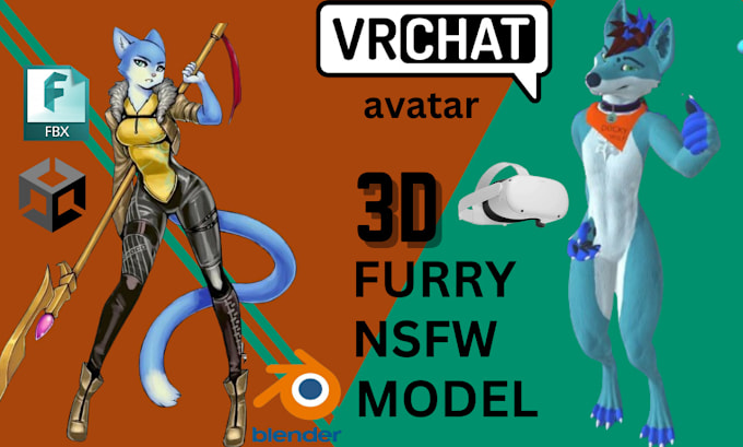 Bestseller - create perfect vrchat vtuber avatar furry vr character model from scratch