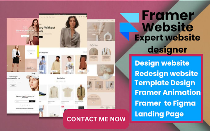 Gig Preview - Design framer website, framer landing page, framer ecommerce, framer shopify