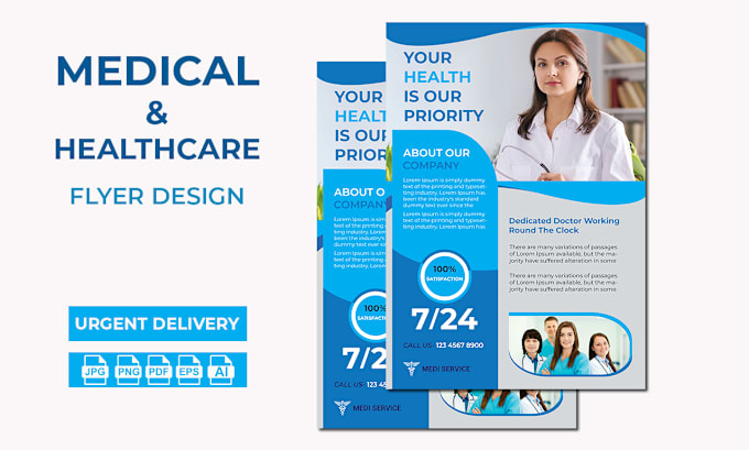 Gig Preview - Design medical health care home care dental care flyer