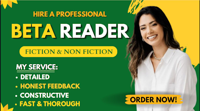 Gig Preview - Beta read course content, fiction, non fiction book, blog, wattpad, web content