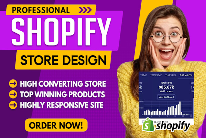 Gig Preview - Create one product shopify store, dropshipping website