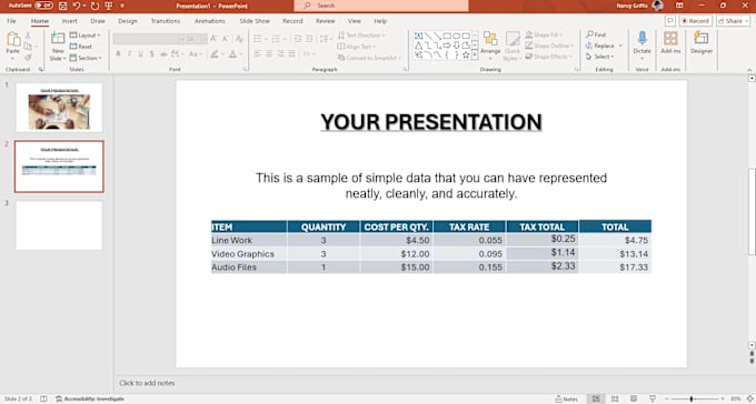 Gig Preview - Create a powerpoint presentation