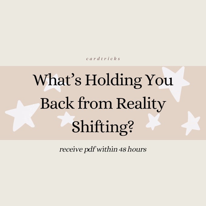 Gig Preview - Tell you what is holding you back from reality shifting