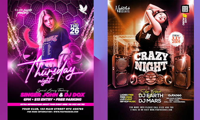 Gig Preview - Design a party, dj, club, nightclub, event, or concert flyer