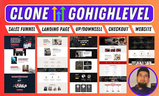 Gig Preview - Copy clone gohighlevel sales funnel landing page, website and high level expert