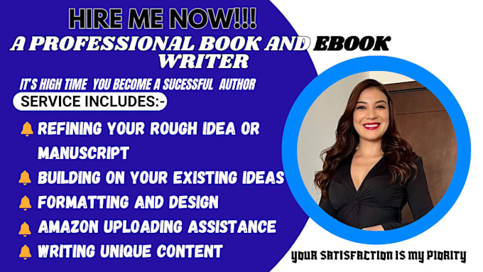 Gig Preview - Be your ebook writer, book writer, book and ebook ghostwriter, romance