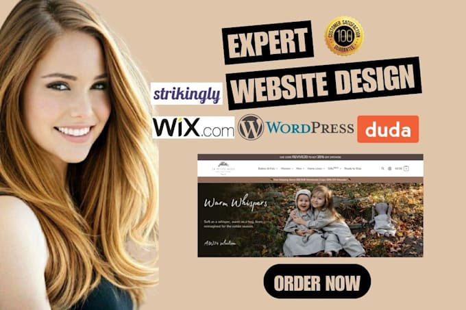 Gig Preview - Design duda website wix ar integration with wordpress website strikingly expert